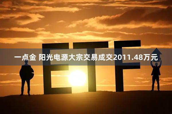 一点金 阳光电源大宗交易成交2011.48万元